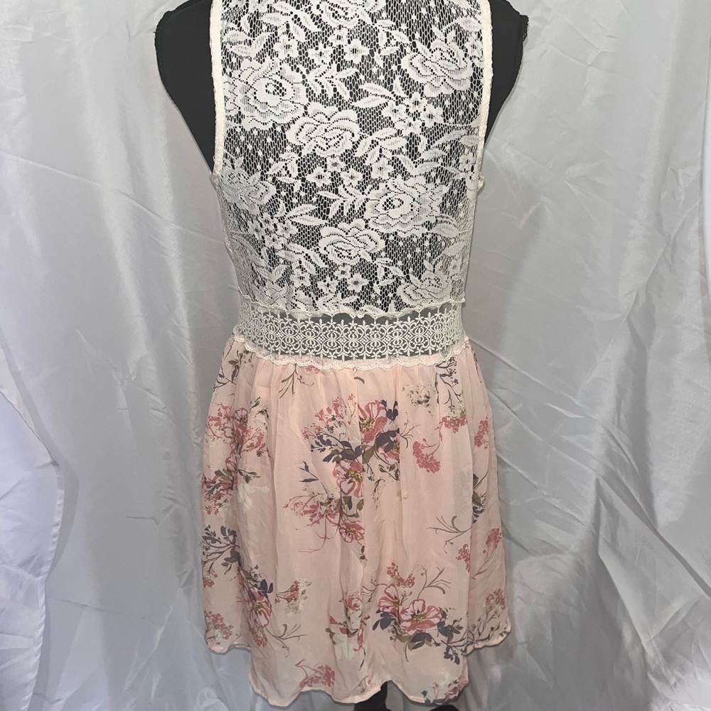 Rue21 Lace Top Floral Mini Dress With Crochet Waist Womens L Cottagecore Boho - Picture 5 of 10